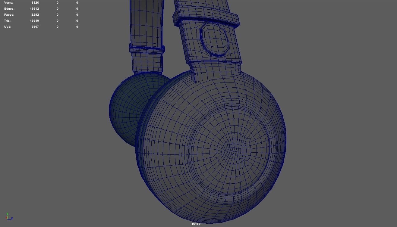 Low Poly Headphones headphone Low-poly 3D model_12