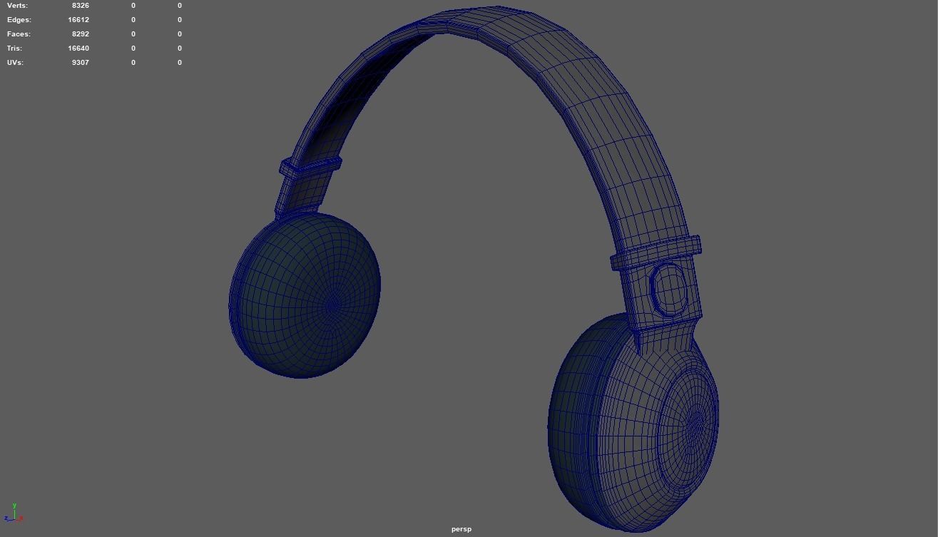 Low Poly Headphones headphone Low-poly 3D model_8