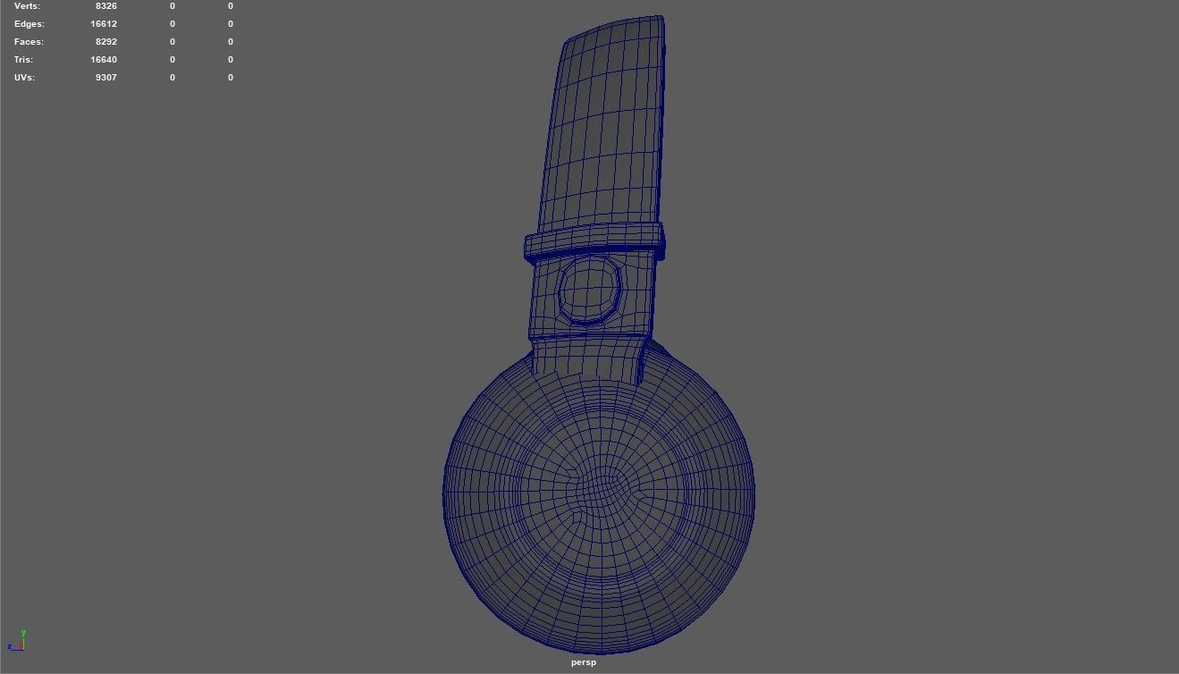 Low Poly Headphones headphone Low-poly 3D model_9