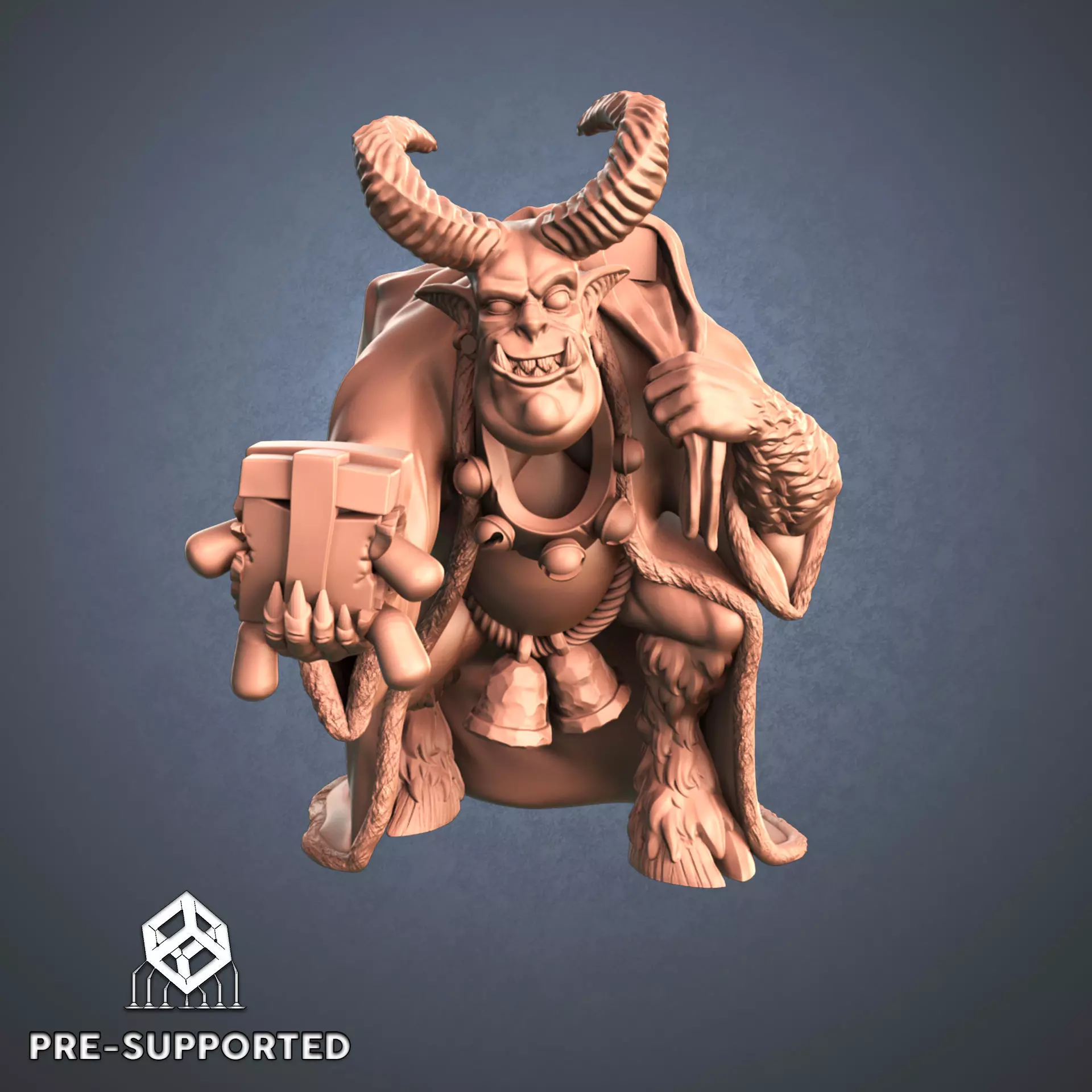 Krampus demon with horns 3D print model