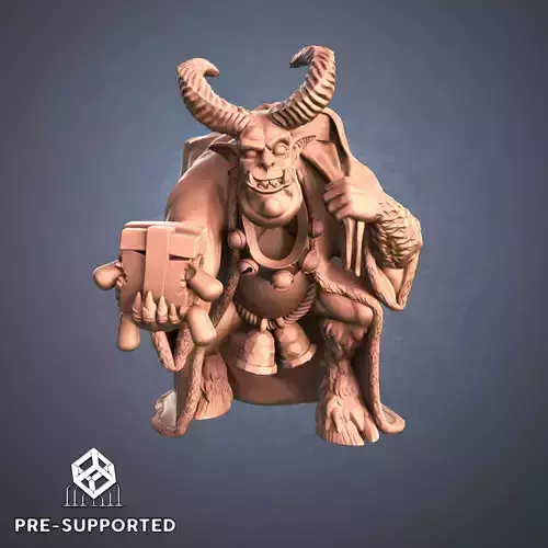 Krampus demon with horns 3D print model