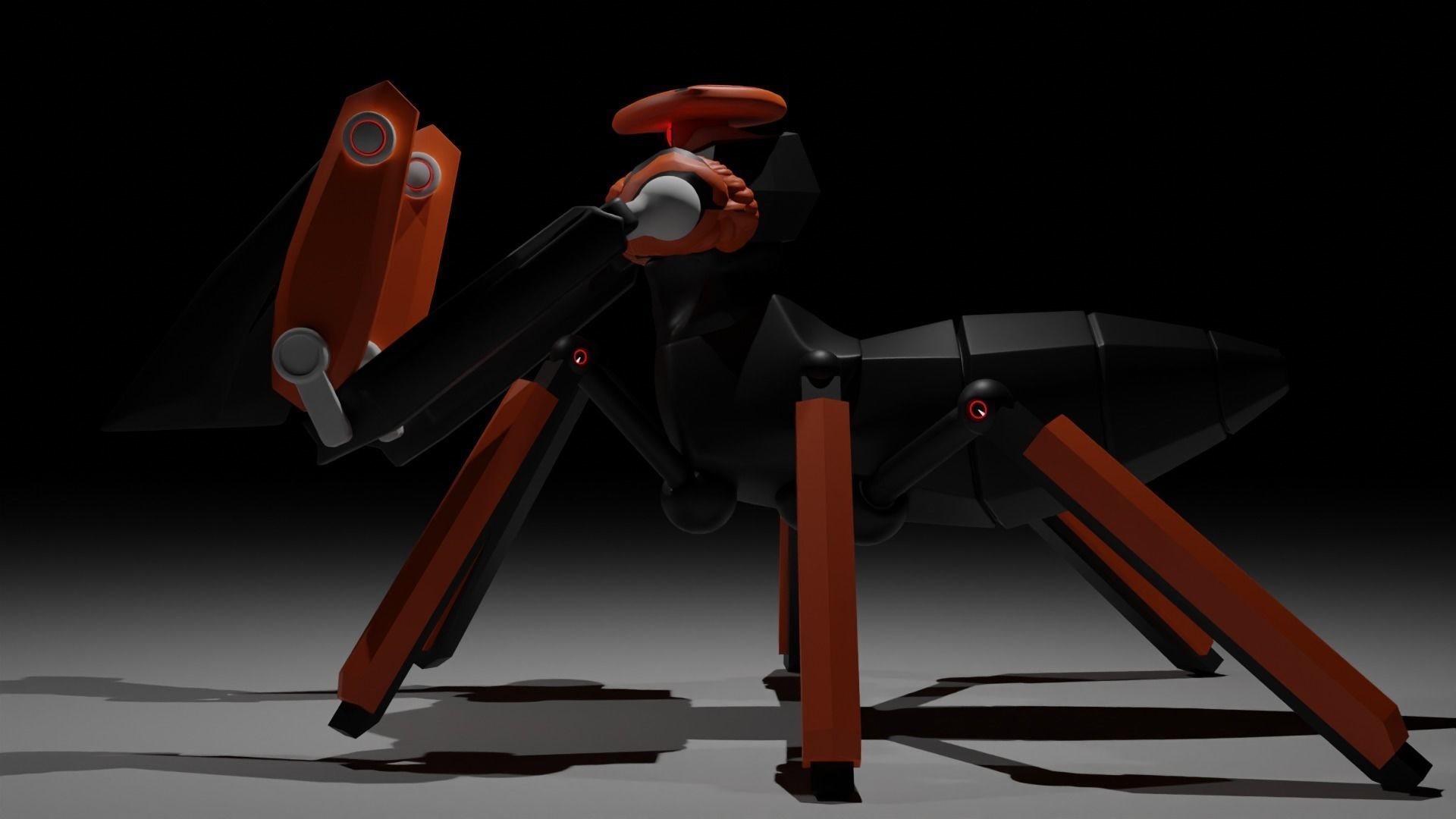 Mantis Robot Low-poly 3D model_1