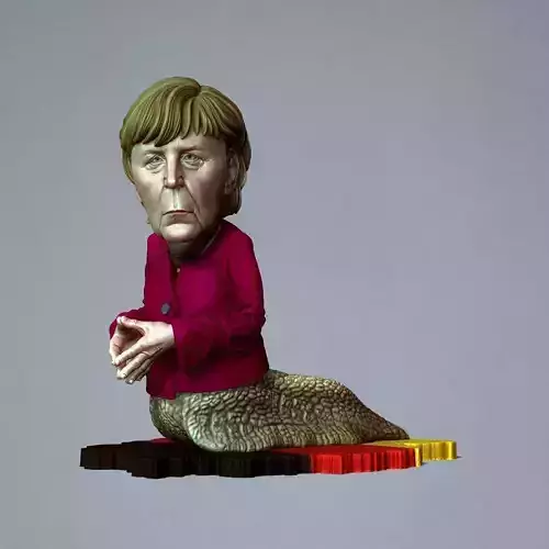 The Merkel Era - A Caricature for 3D Print 3D print model