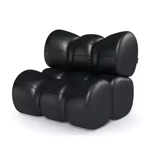 Black Vinyl Cushion Armchair