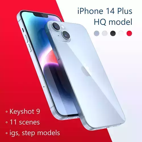 iPhone 14 Plus Keyshot 9 scenes 3D model