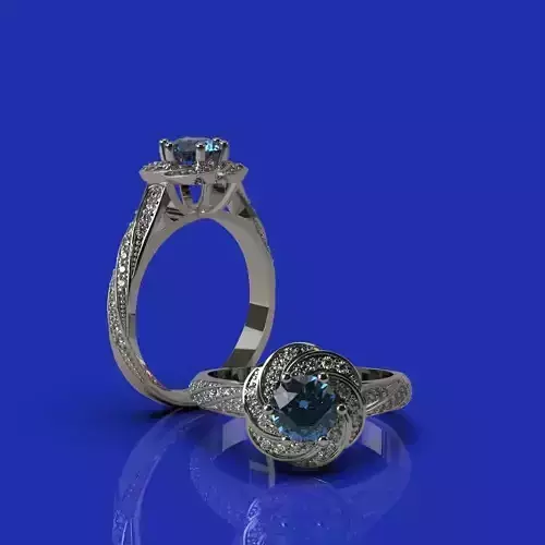 Delicate diamond ring 3D model