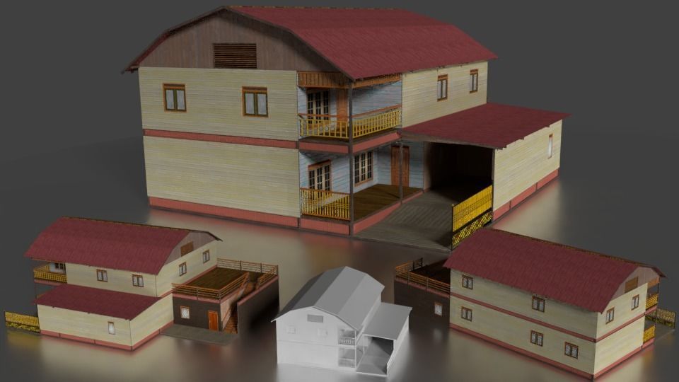 Rumah kayu tingkat 005-006 3D model_5
