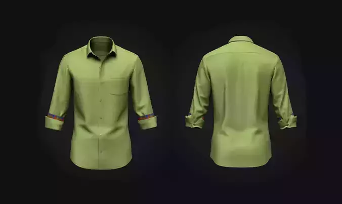 Slim Fit Rolled Sleeve Shirt