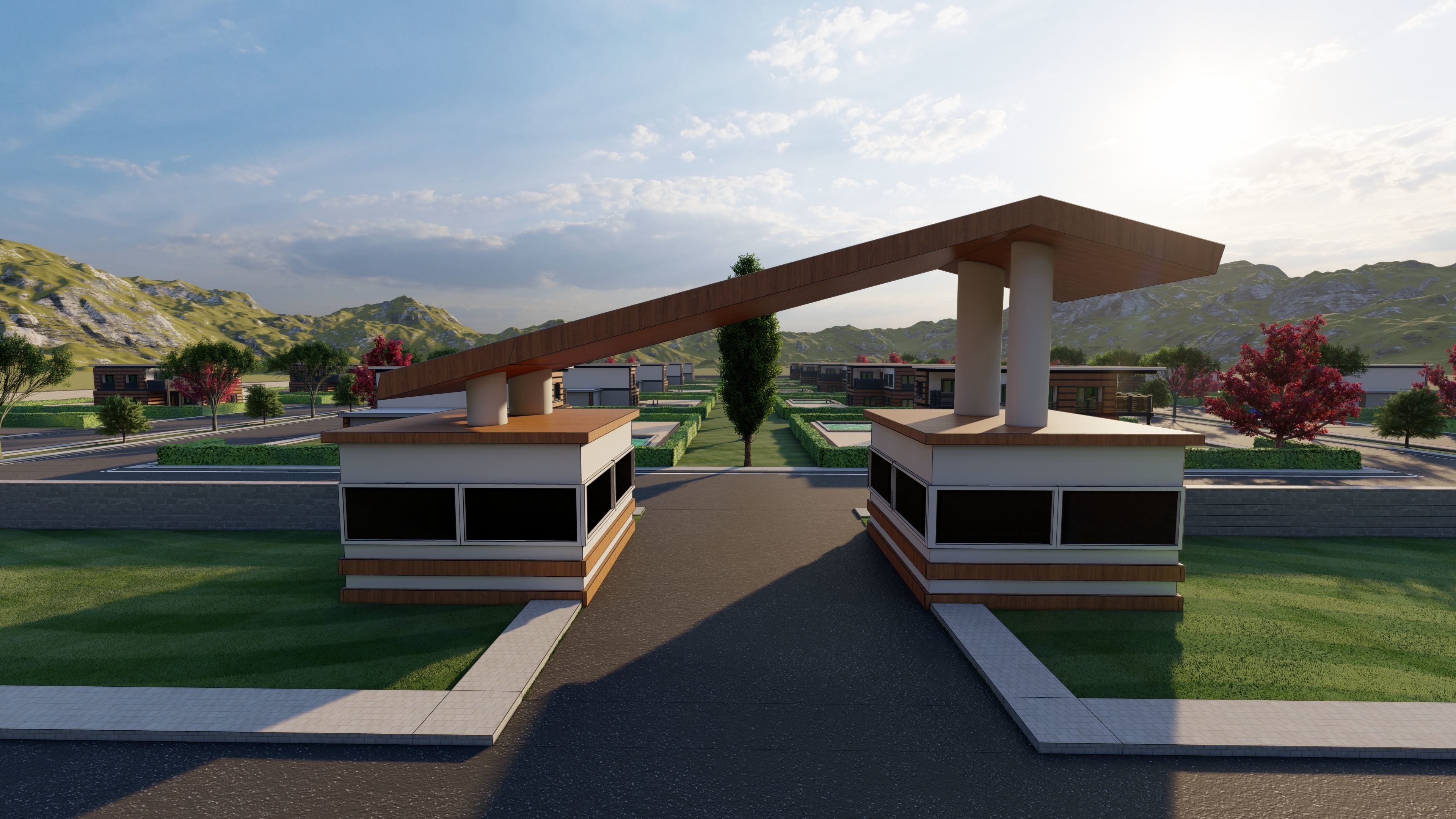 3D Villa Family House Neighborhood 3D model 3D model_4