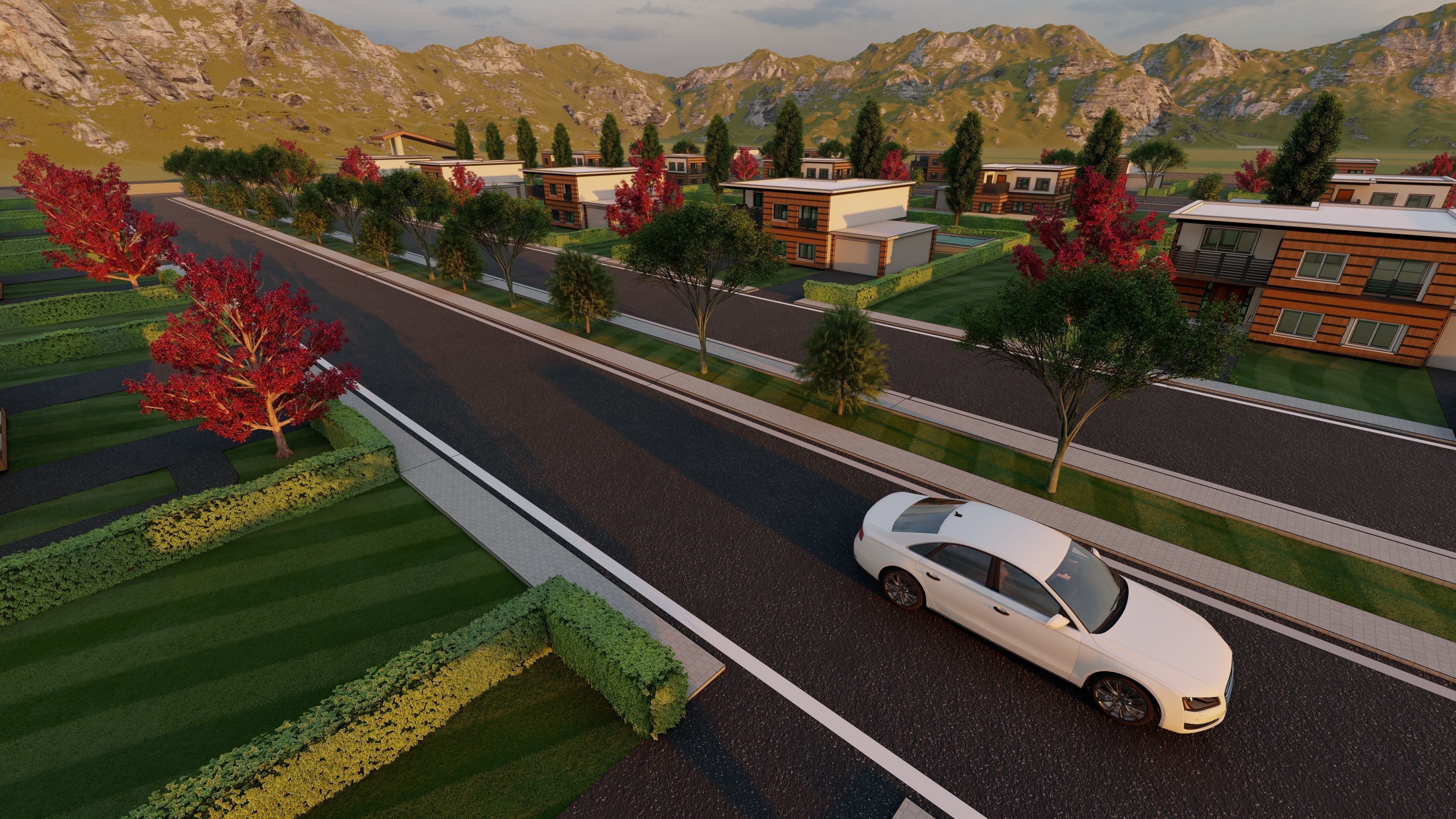 3D Villa Family House Neighborhood 3D model 3D model_7