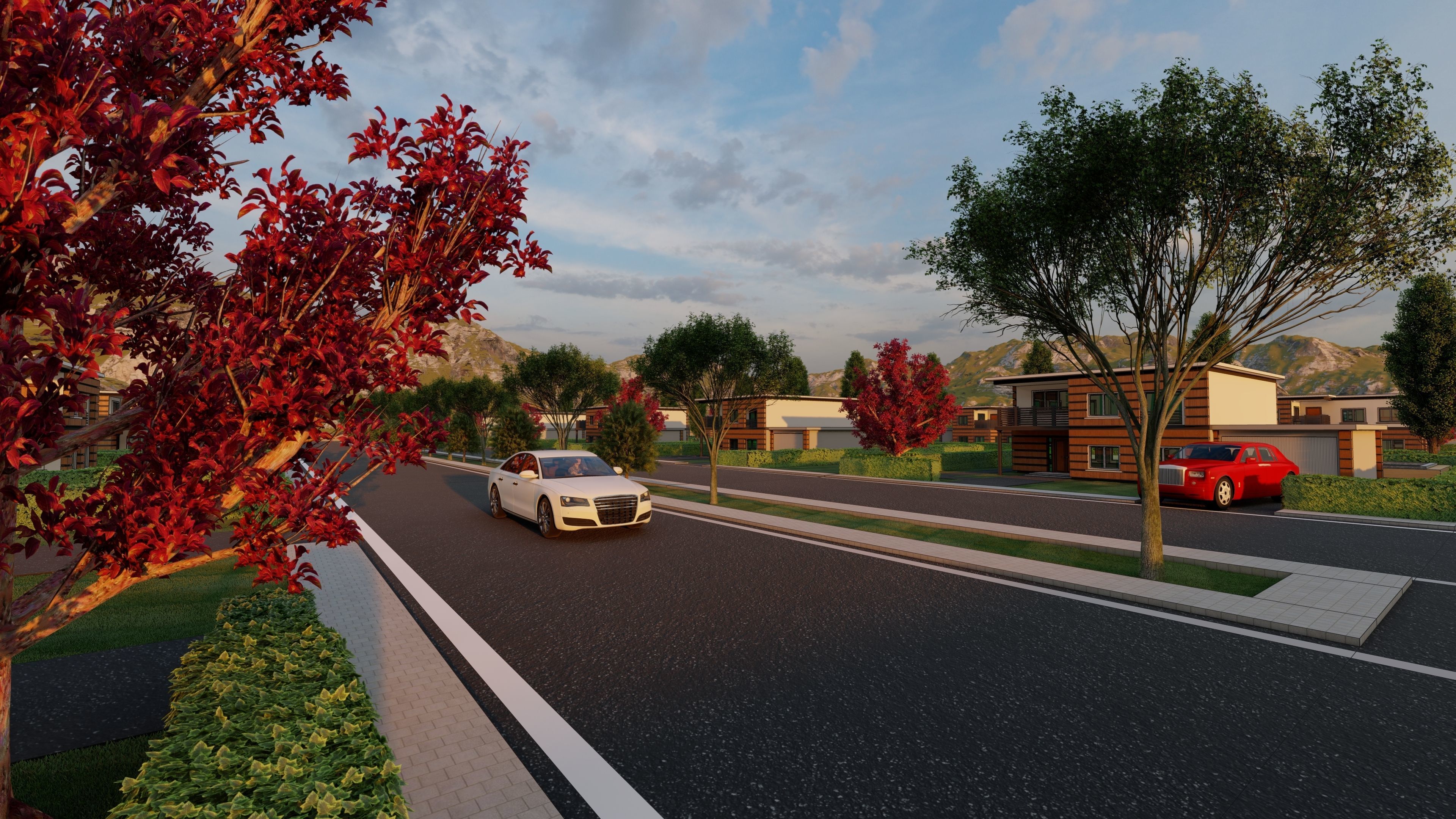 3D Villa Family House Neighborhood 3D model 3D model_6