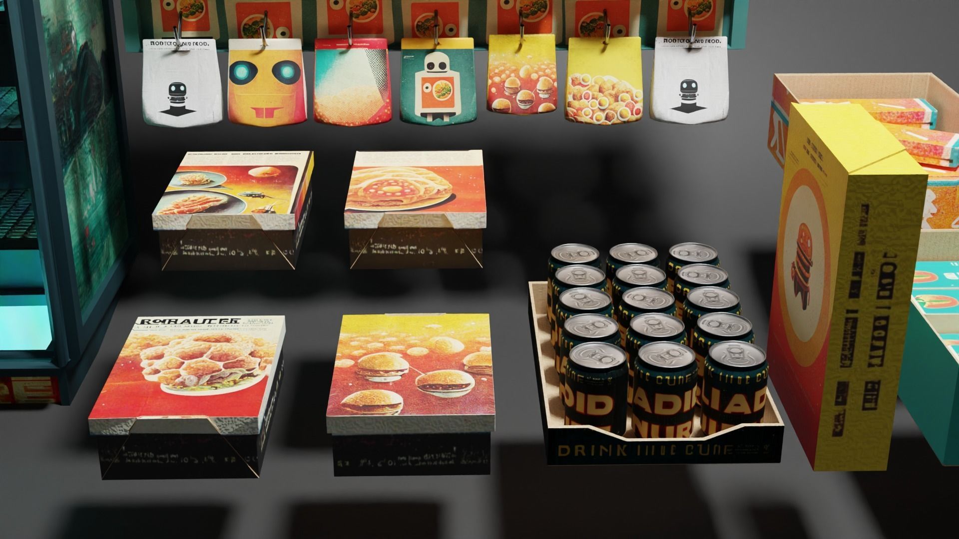 SciFi Foods Pack Free 3D model_1