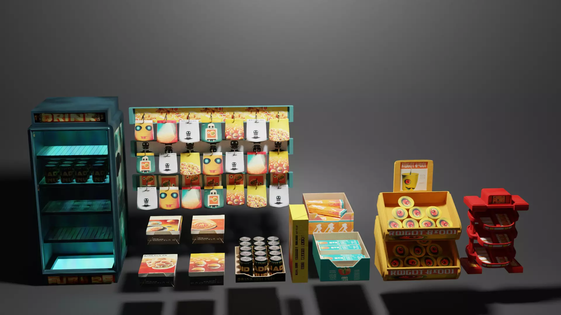 SciFi Foods Pack Free 3D model_0