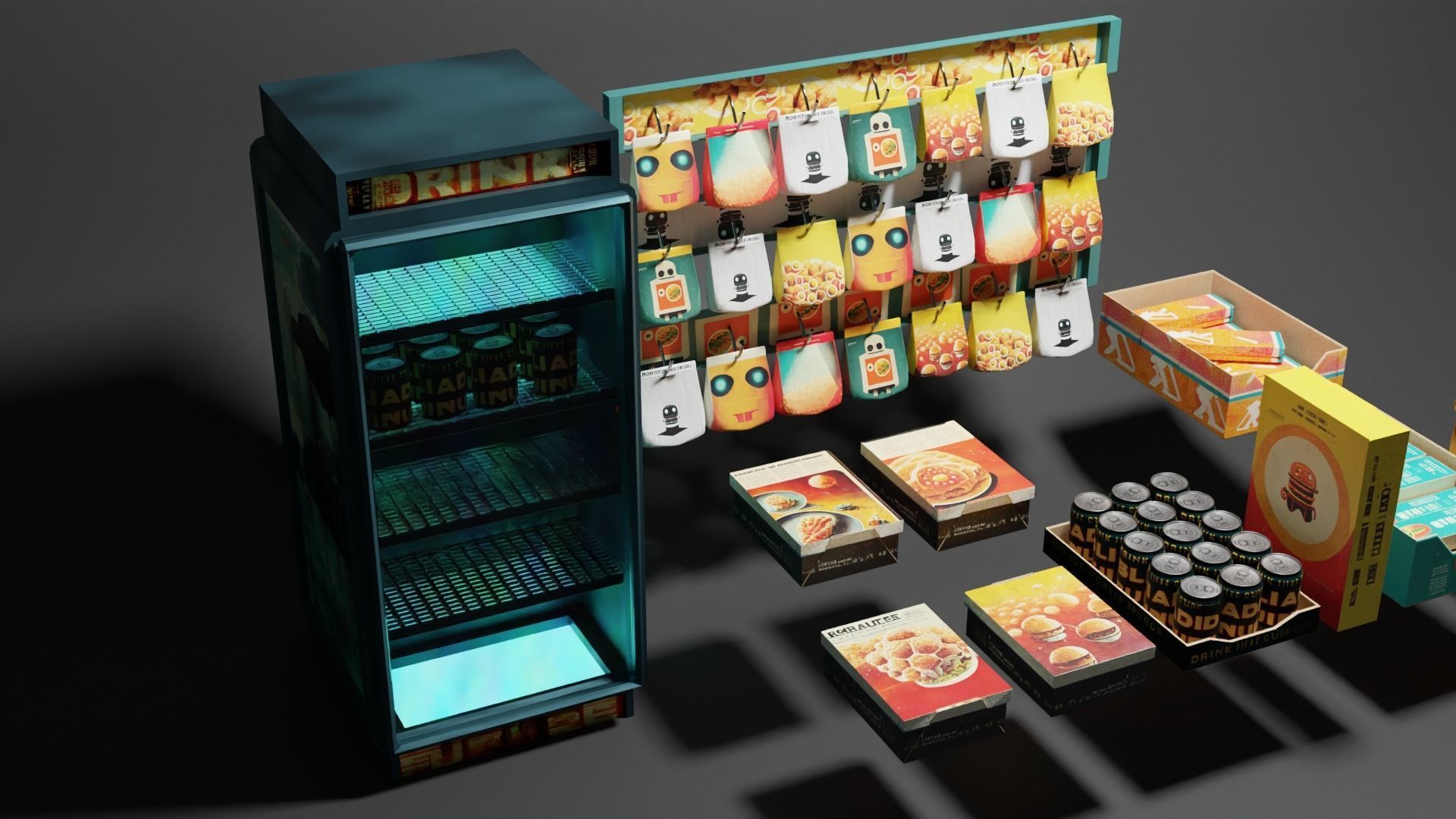 SciFi Foods Pack Free 3D model_5