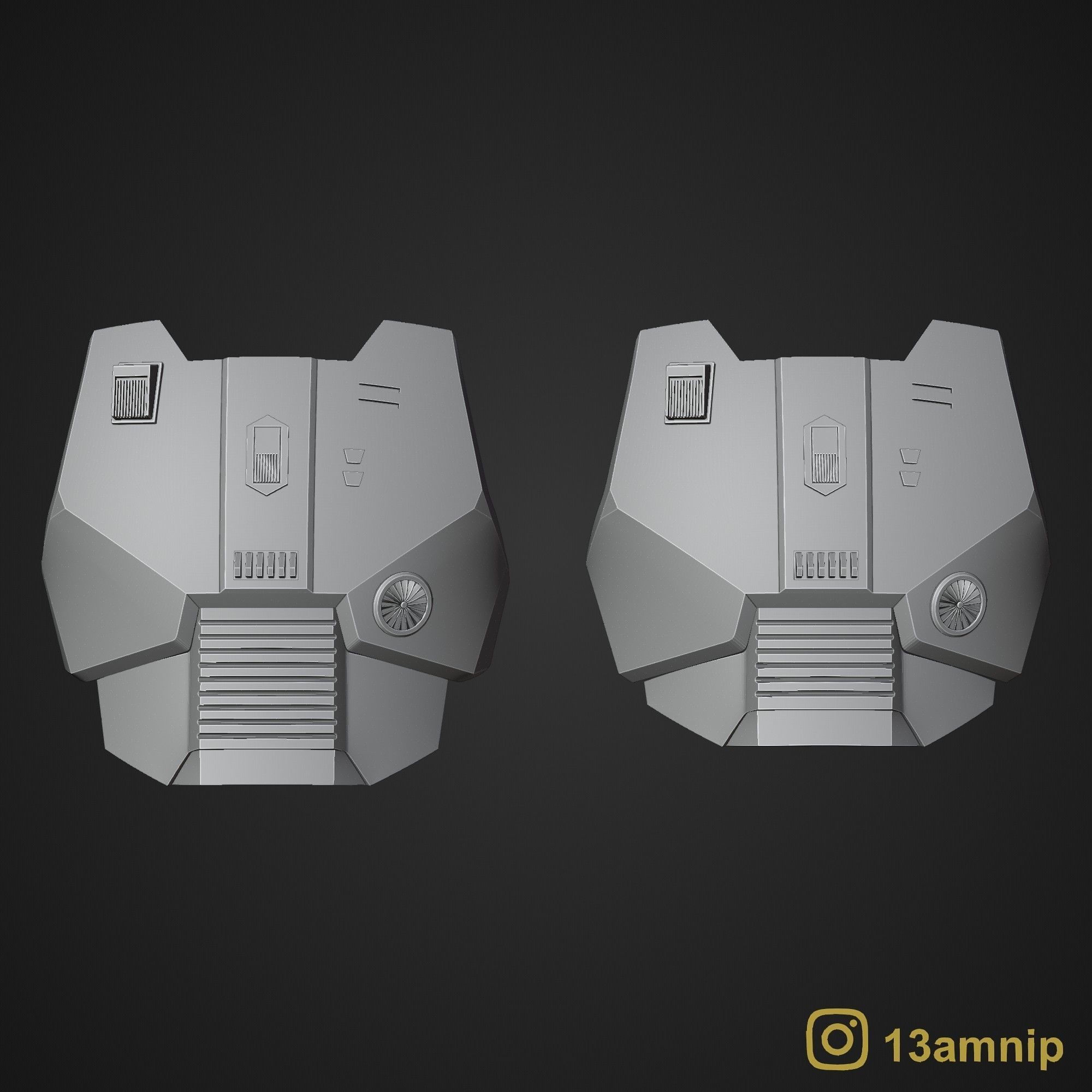 Custom Mandalorian Chest Armor 3D print model_17