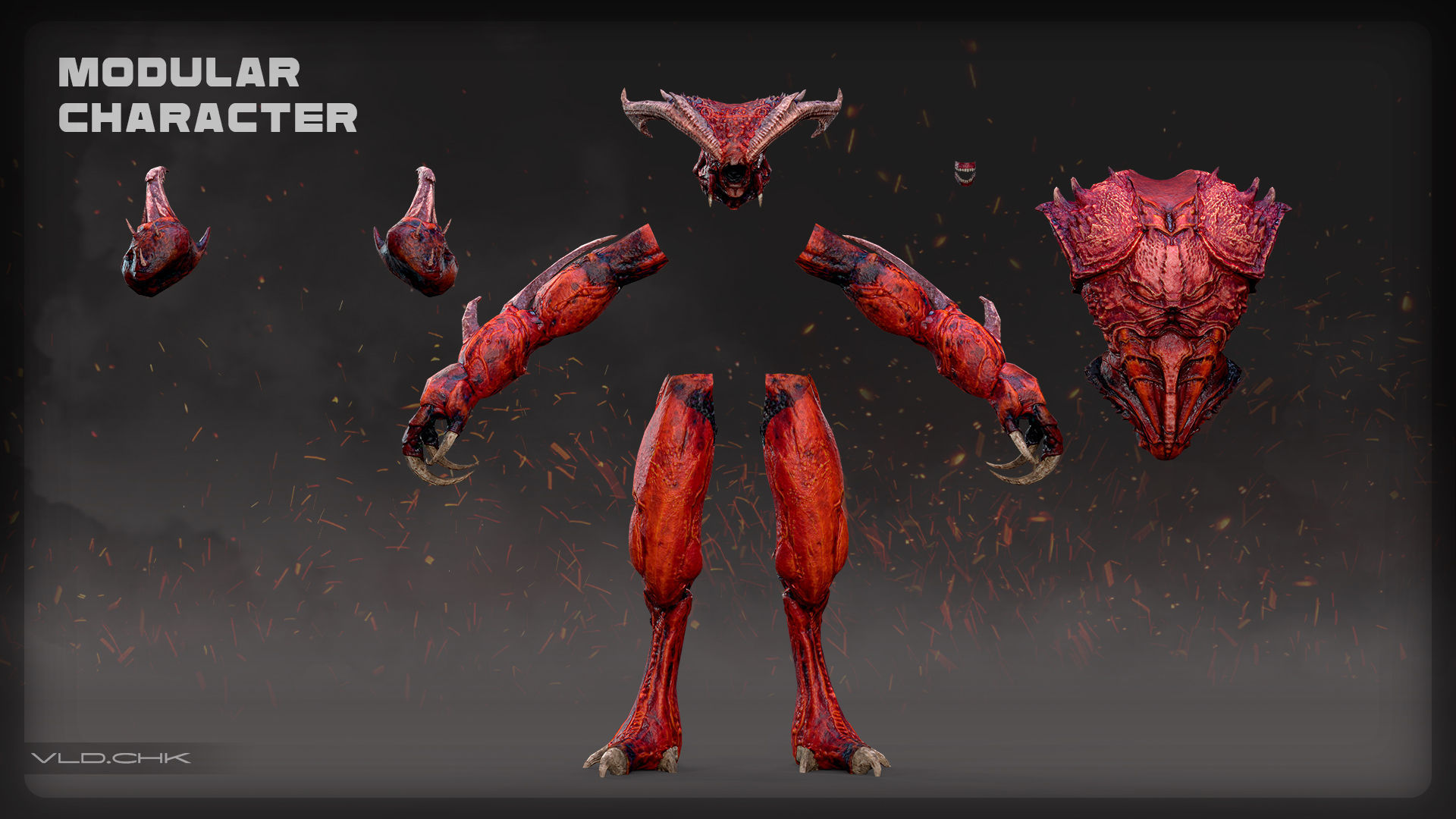 Blister - Demon Beetle Low-poly 3D model_1