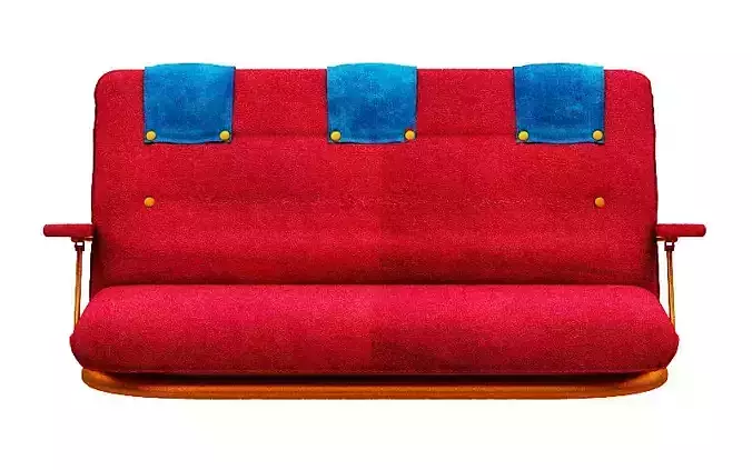 Contemporary sofa with fabric and gold foil 