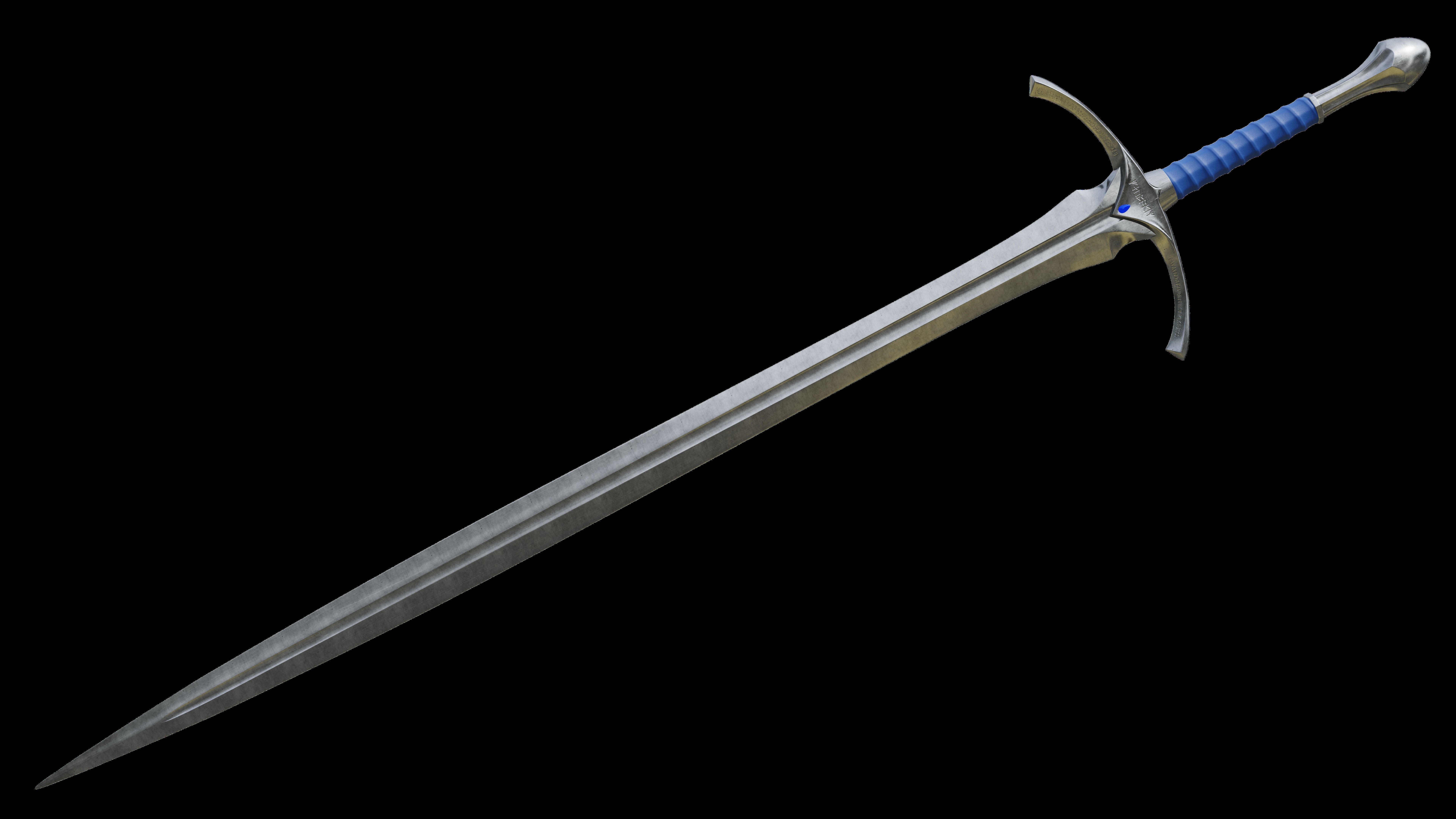 Gandalfs Sword Glamdring From The Lord Of The Rings - Low-Poly Low-poly 3D model_7