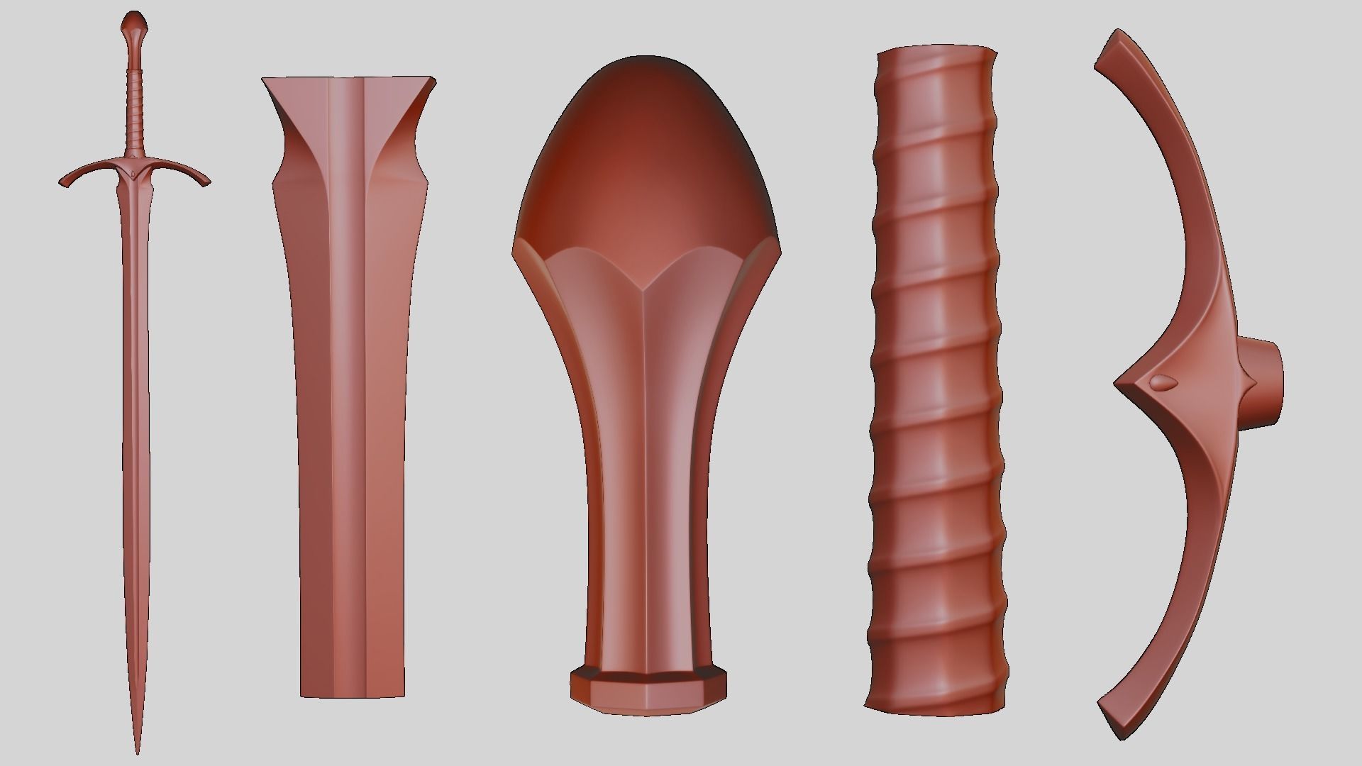 Gandalfs Sword Glamdring From The Lord Of The Rings - Low-Poly Low-poly 3D model_12