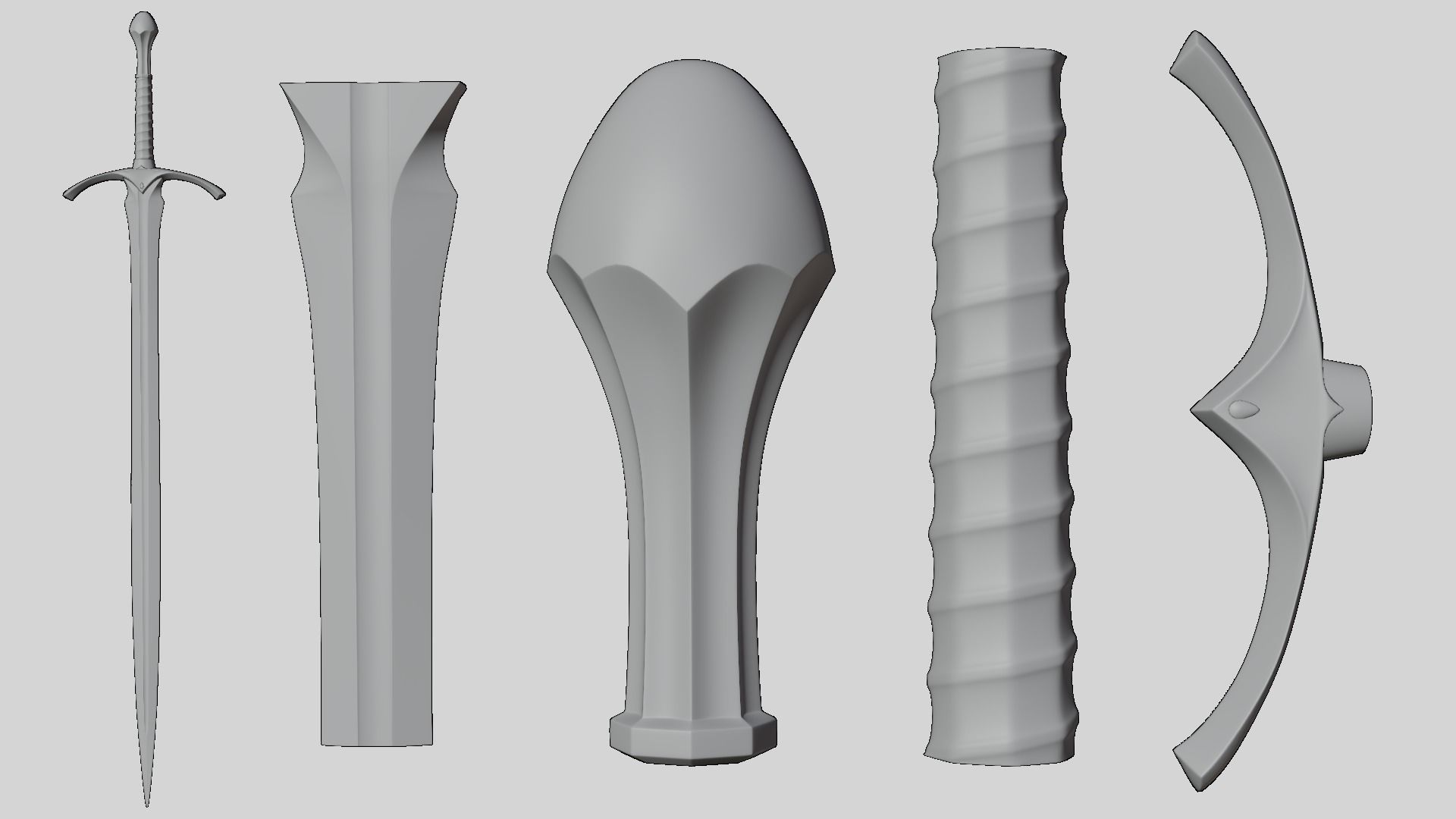 Gandalfs Sword Glamdring From The Lord Of The Rings - Low-Poly Low-poly 3D model_10