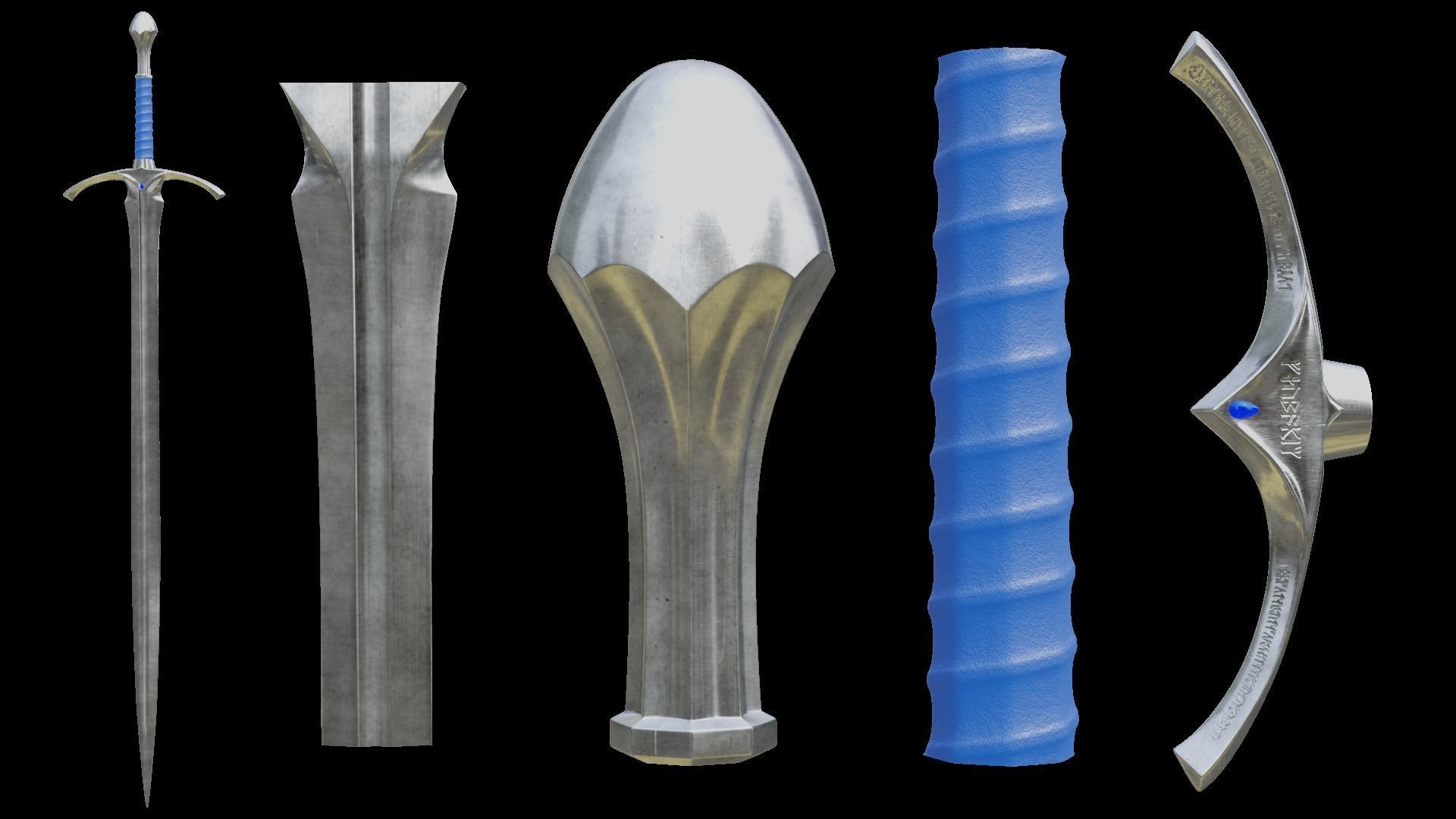 Gandalfs Sword Glamdring From The Lord Of The Rings - Low-Poly Low-poly 3D model_3