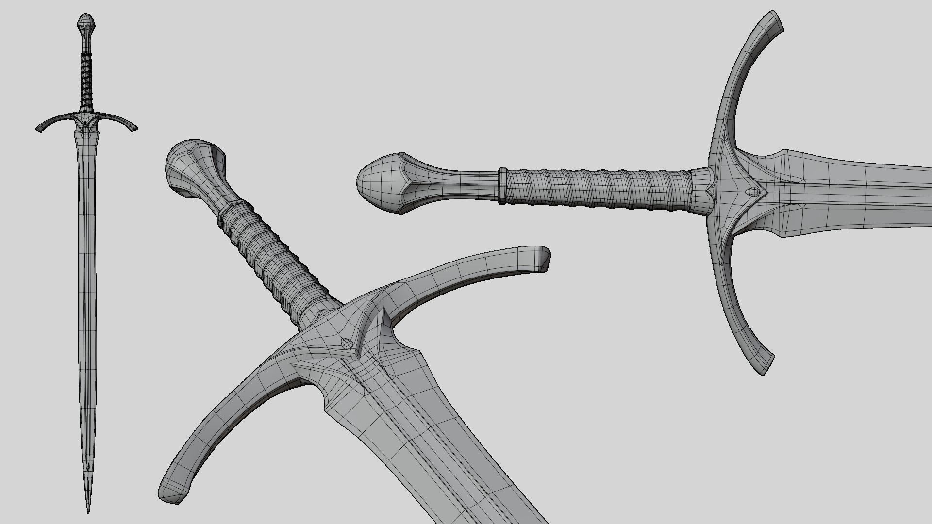 Gandalfs Sword Glamdring From The Lord Of The Rings - Low-Poly Low-poly 3D model_13