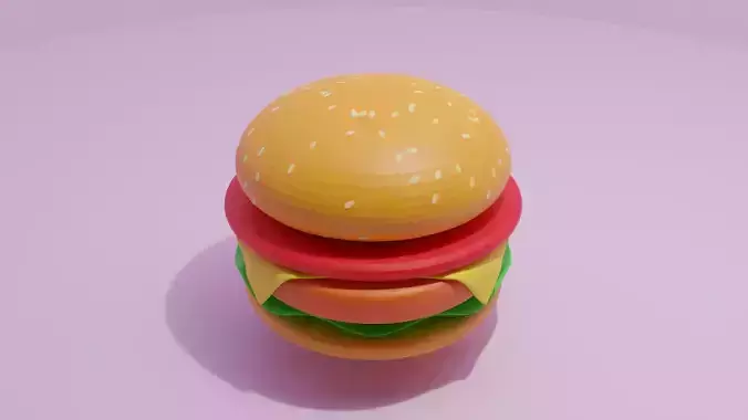 Low Poly Burger hamburger 3D print model