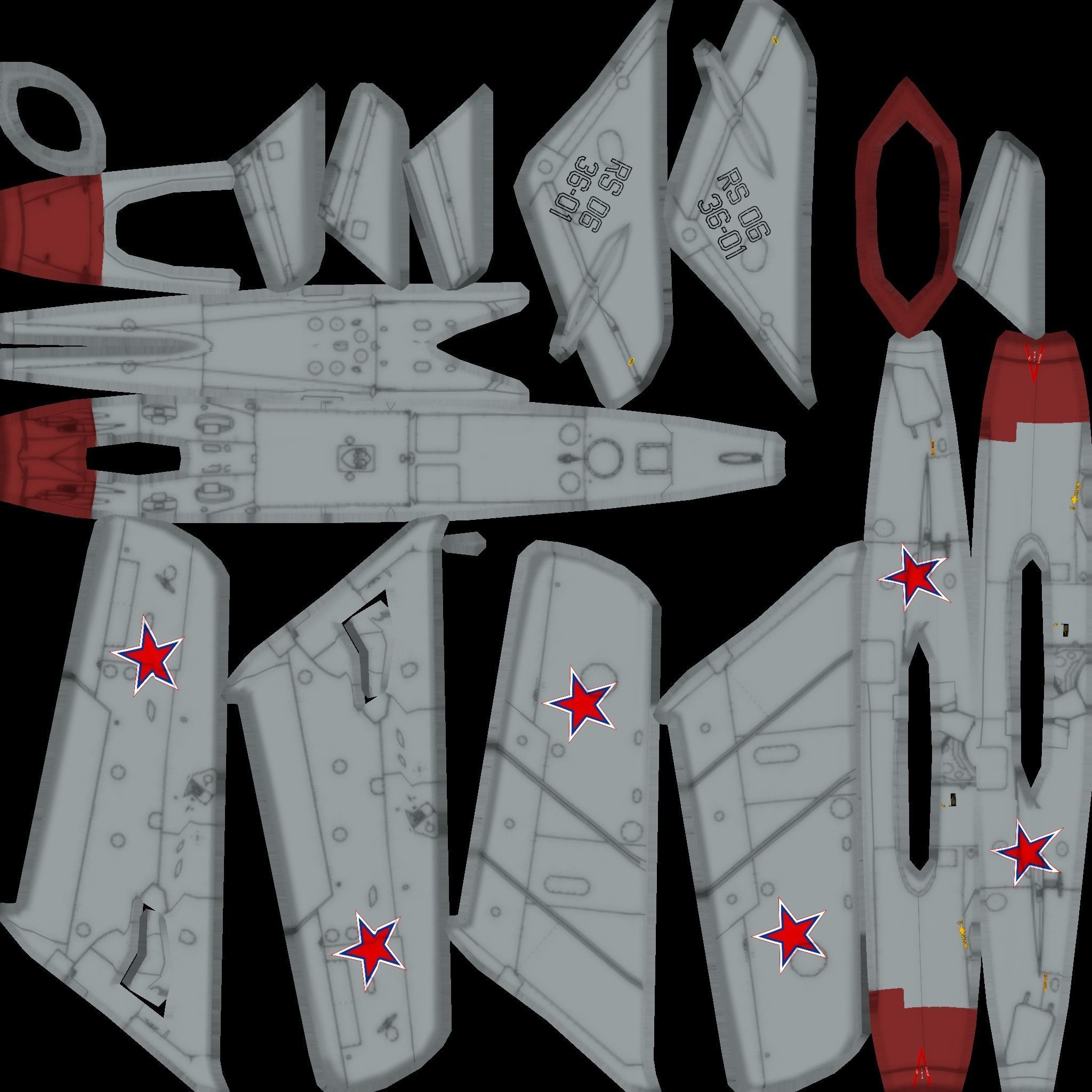 Mikoyan-Gurevich MIG-15 Fagot Low-poly 3D model_17