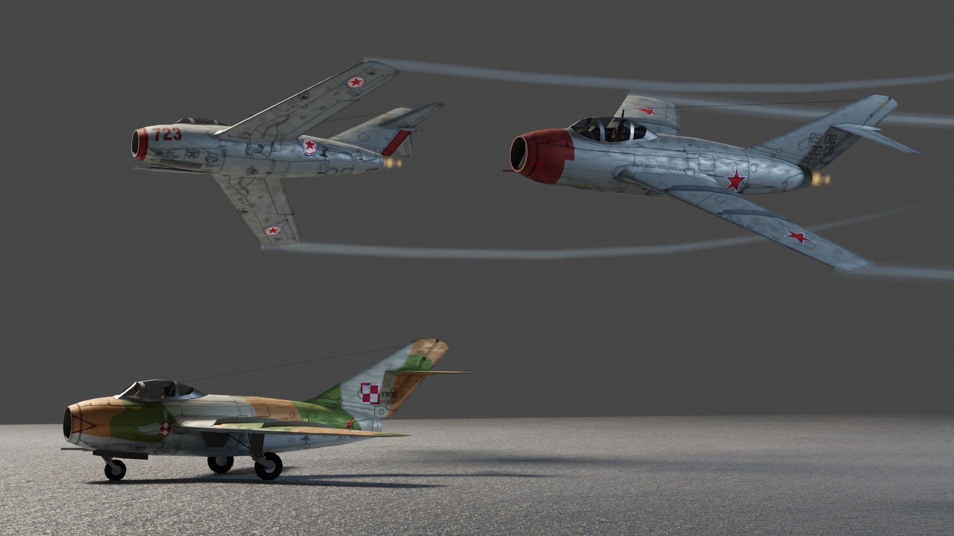 Mikoyan-Gurevich MIG-15 Fagot Low-poly 3D model_3