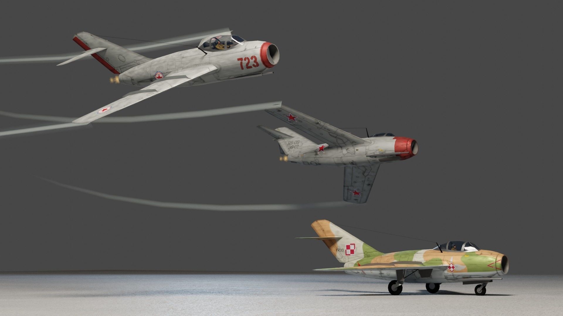 Mikoyan-Gurevich MIG-15 Fagot Low-poly 3D model_4