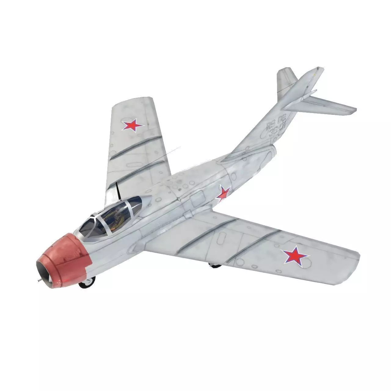 Mikoyan-Gurevich MIG-15 Fagot Low-poly 3D model_0