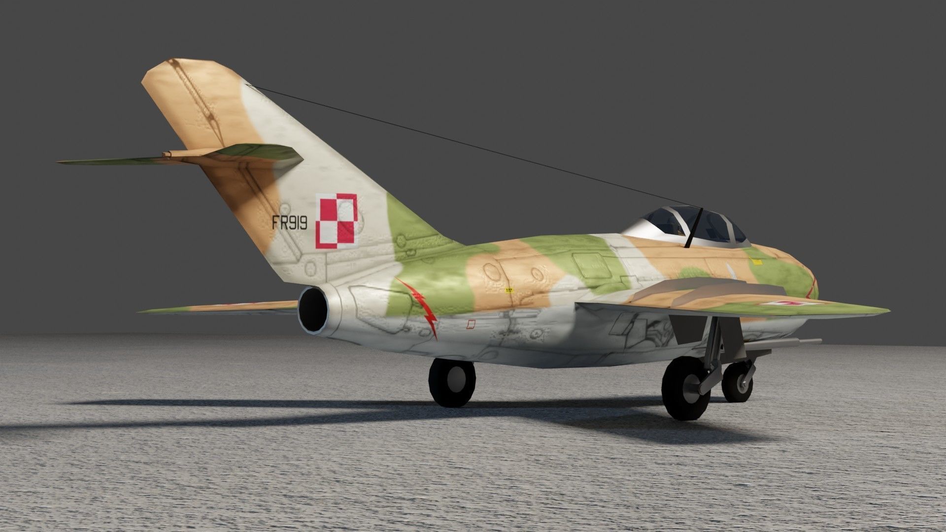 Mikoyan-Gurevich MIG-15 Fagot Low-poly 3D model_9