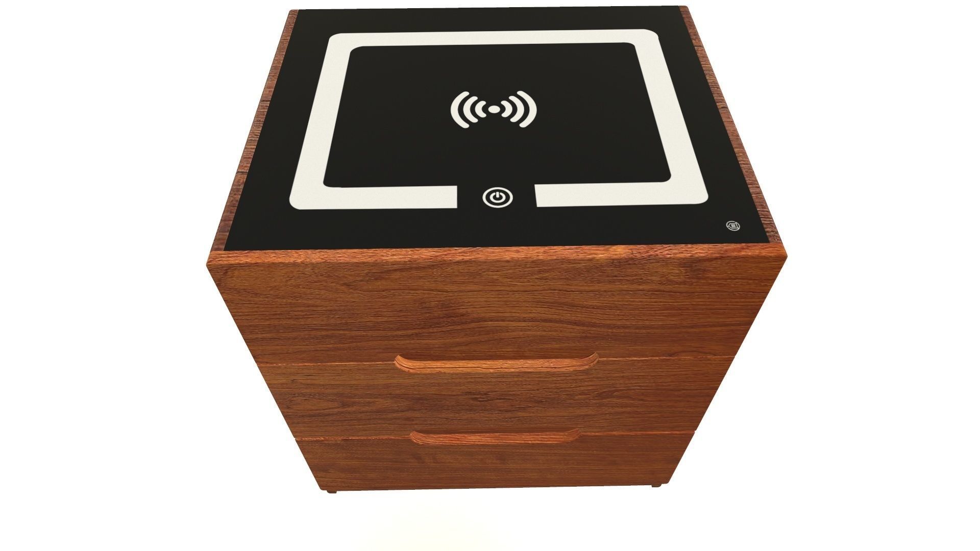 Wooden wifi side table 3D model_9