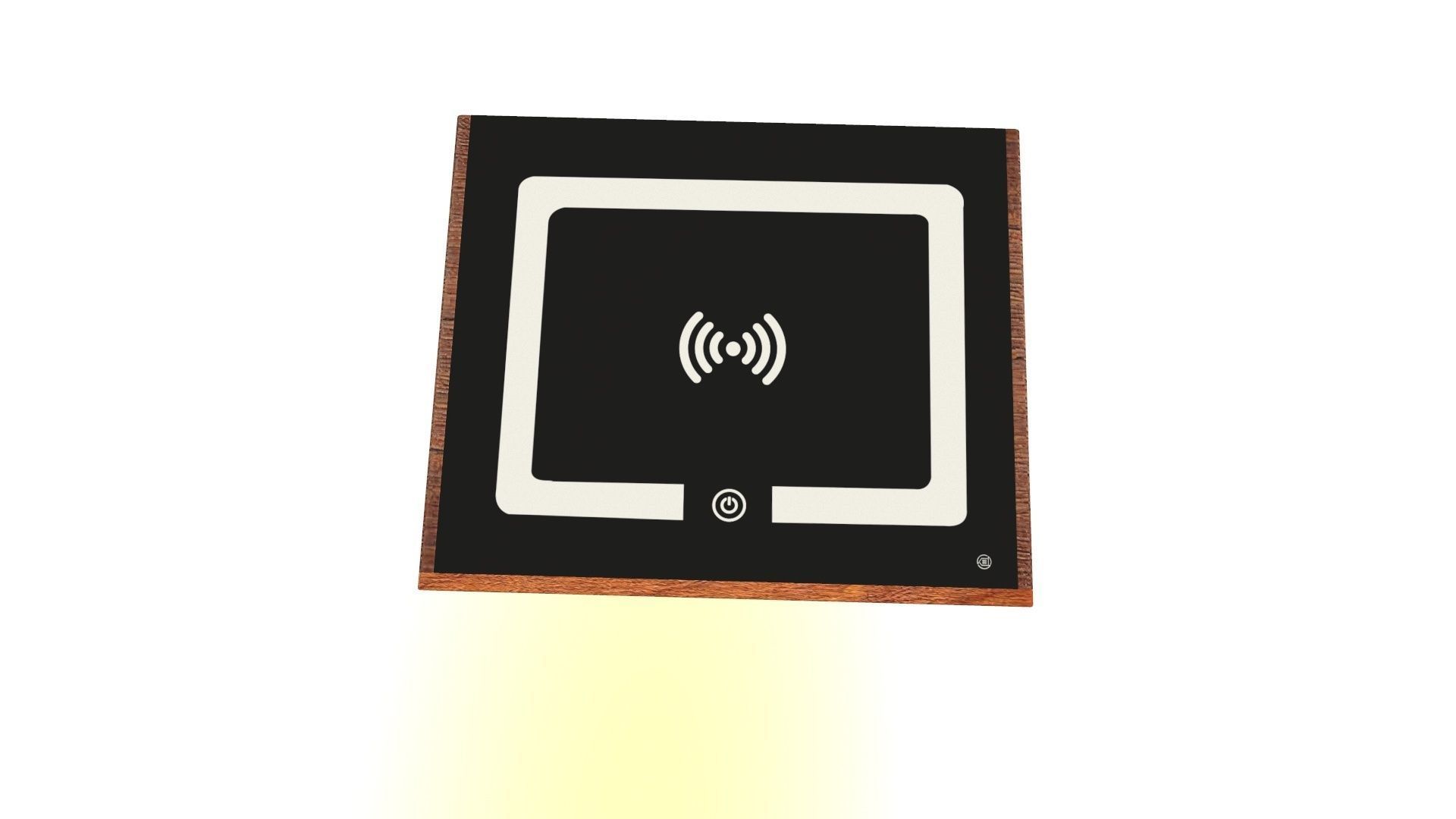 Wooden wifi side table 3D model_8