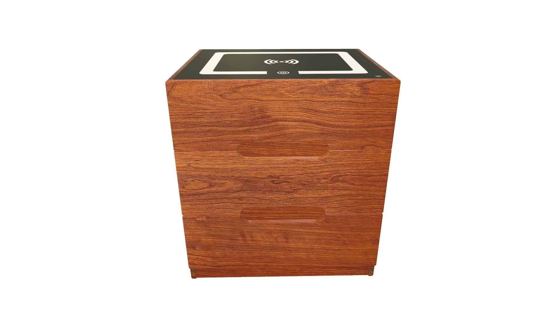 Wooden wifi side table 3D model_2