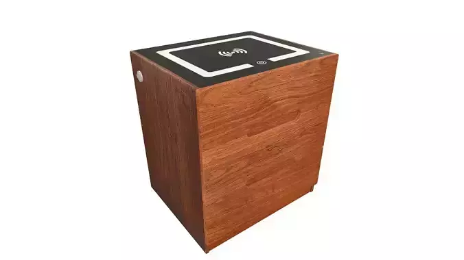 Wooden wifi side table 3D model