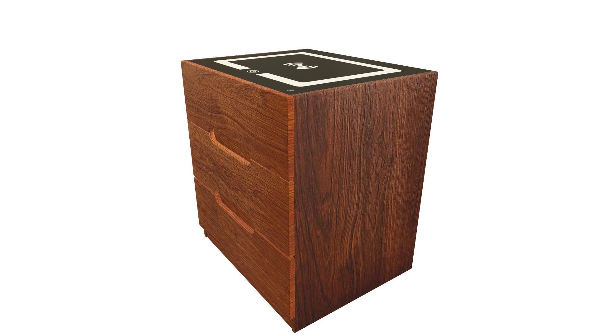 Wooden wifi side table 3D model_3