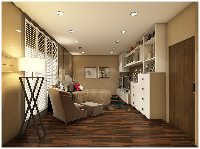 bedroom 10 3D model 2