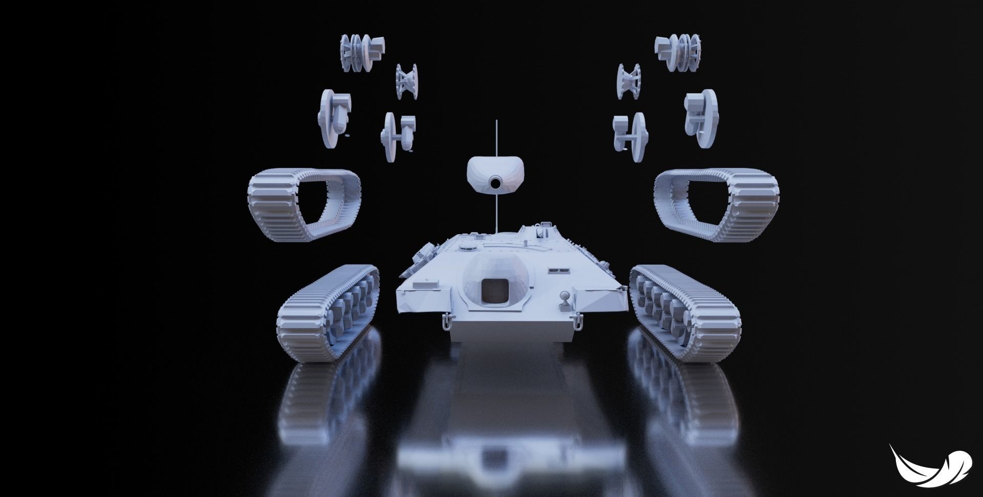 E-25 TANK - 1-35 - 1-50 - 1-72 3D print model_1