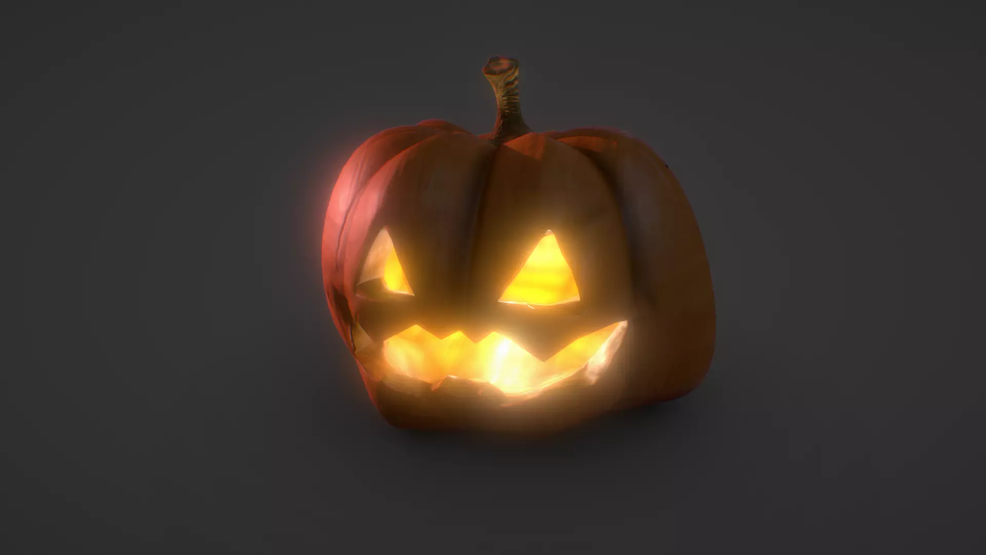 Halloween Jackolantern Pumpkin Low-poly 3D model_0