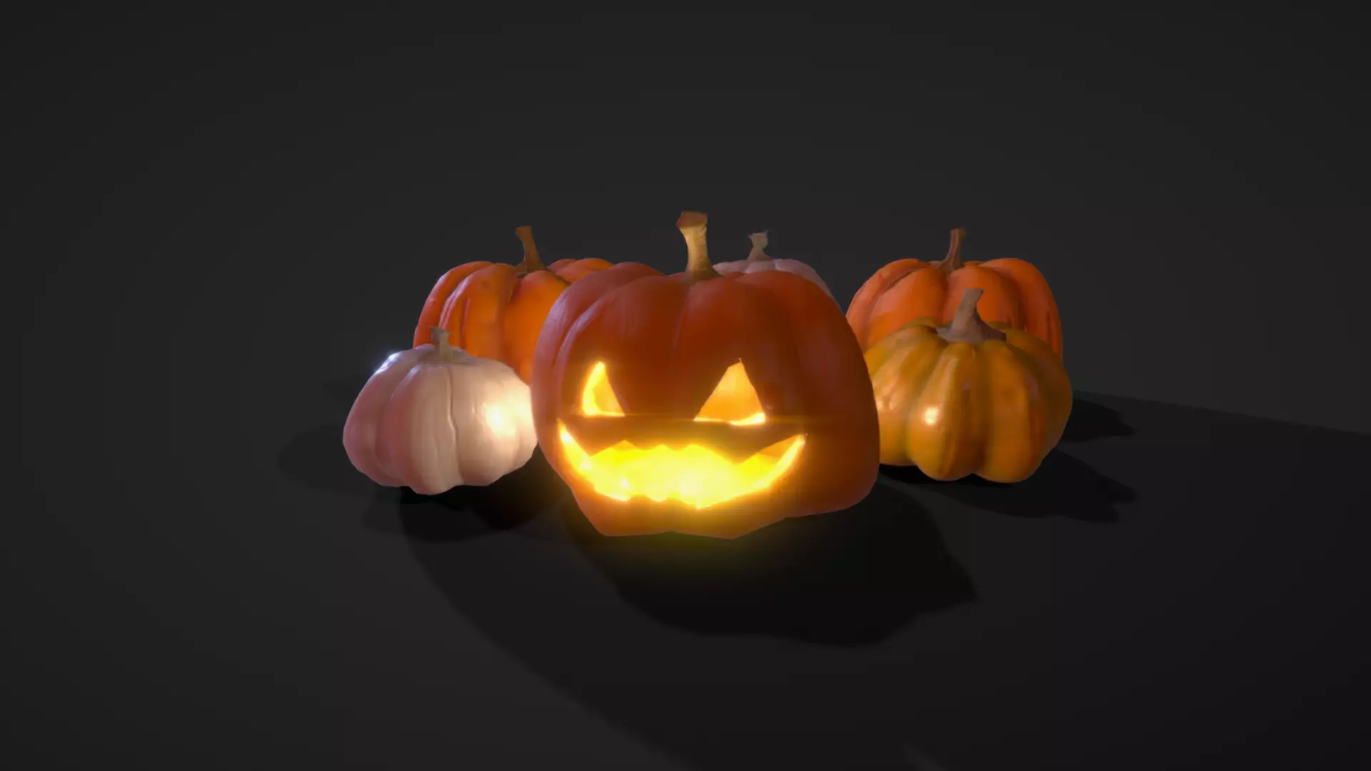 Pumpkin Variety Pack and Jackolantern Bundle Low-poly 3D model