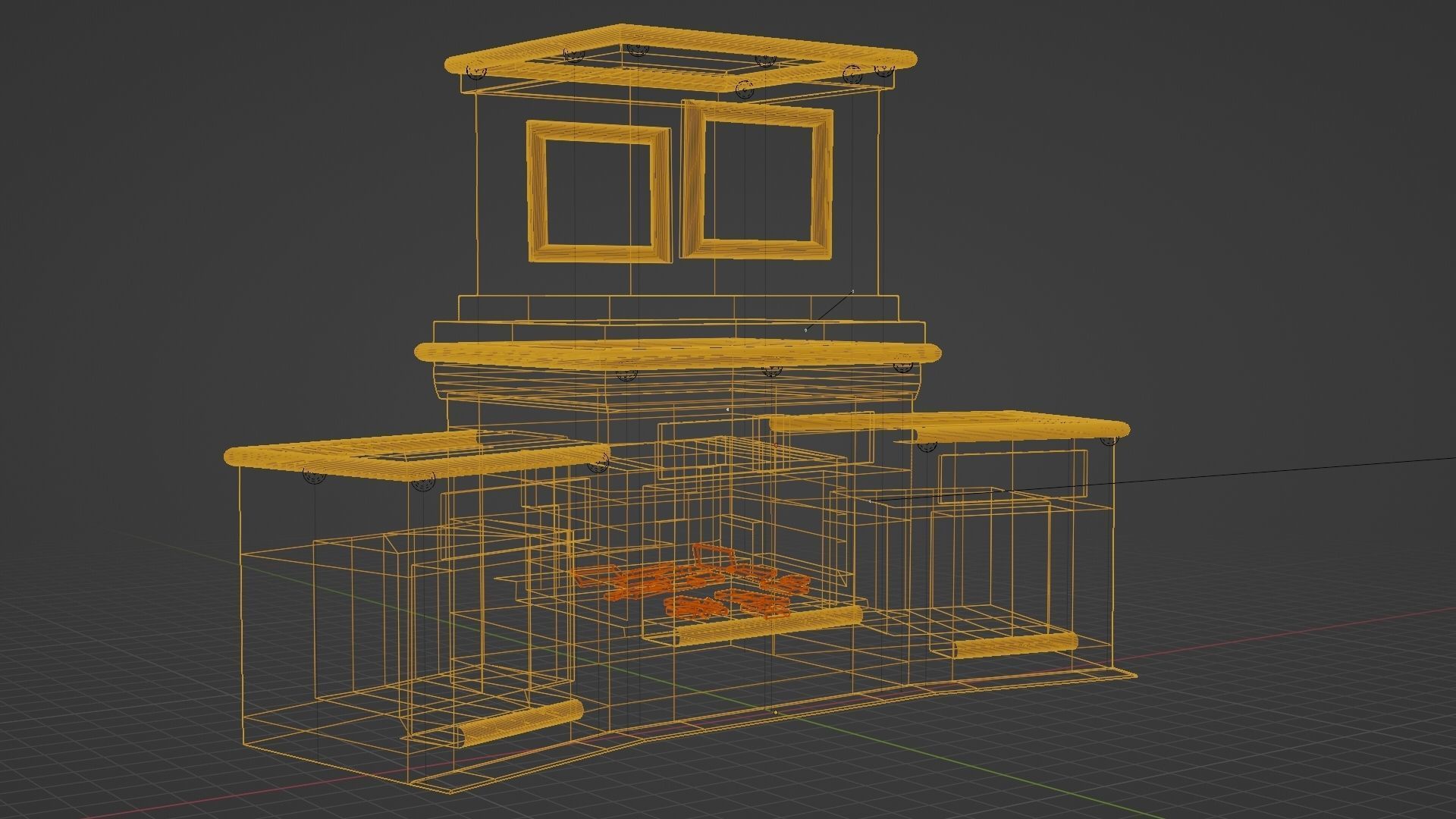 Outdoor Fireplace 1 Low-poly 3D model_7