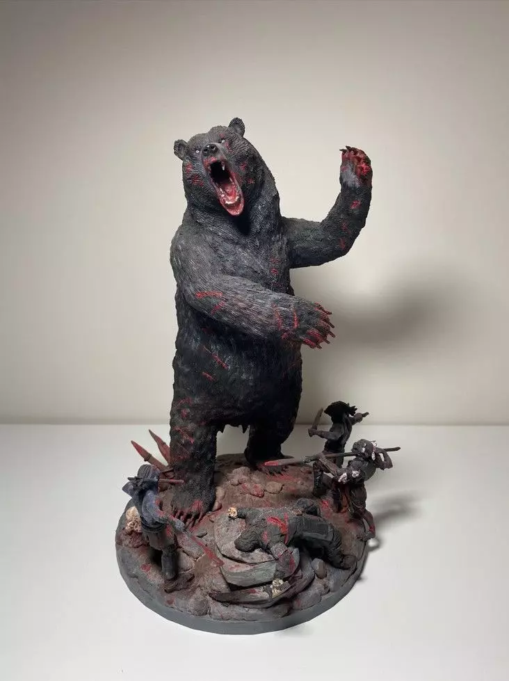 Beorn 3d Model statue of bear with zombies 3D print model_0