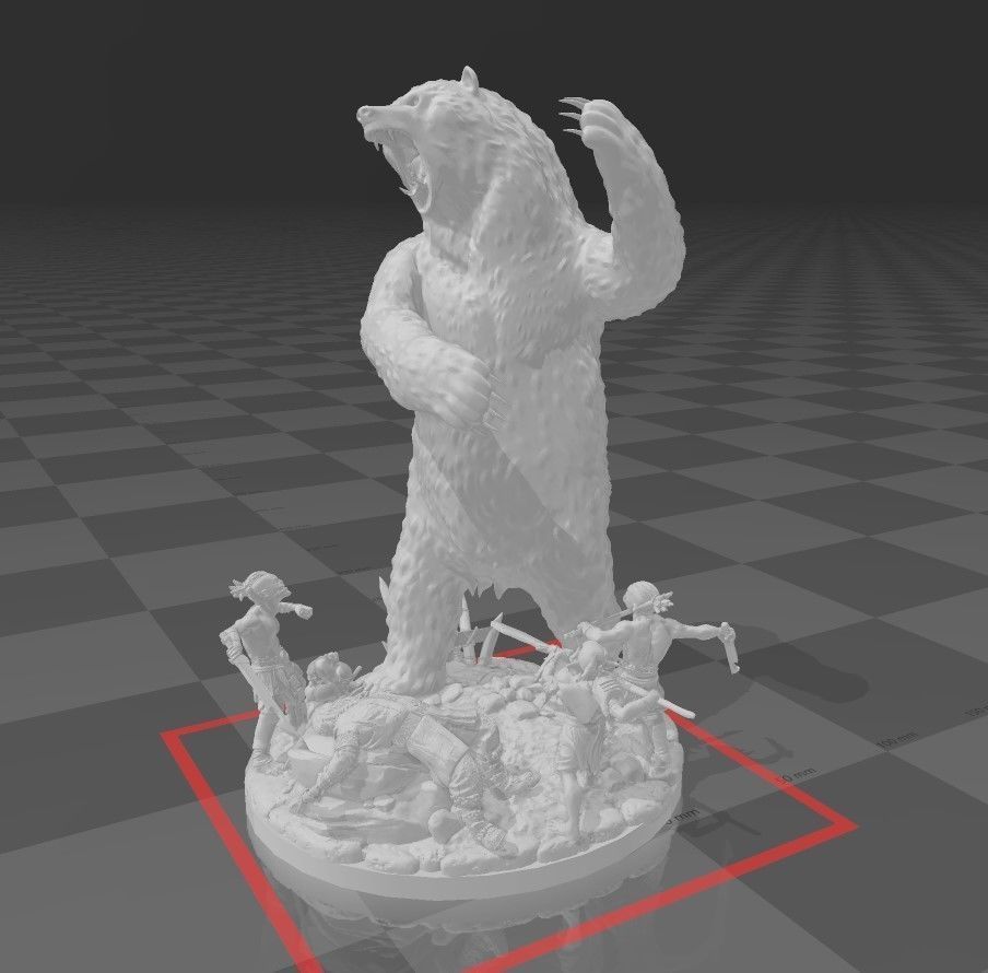 Beorn 3d Model statue of bear with zombies 3D print model_3