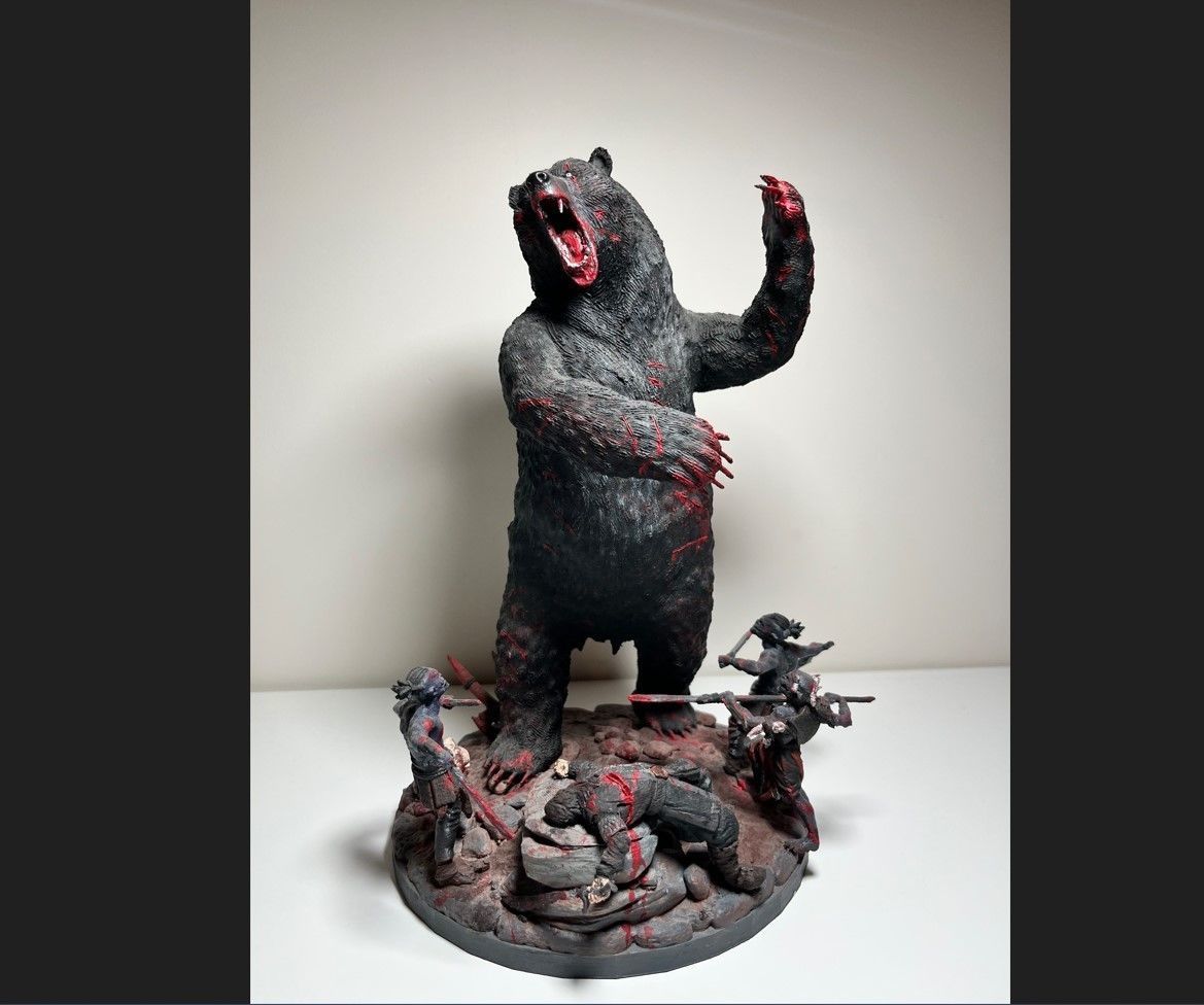 Beorn 3d Model statue of bear with zombies 3D print model_4