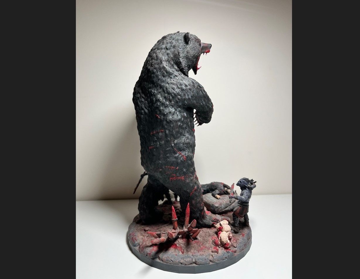 Beorn 3d Model statue of bear with zombies 3D print model_6