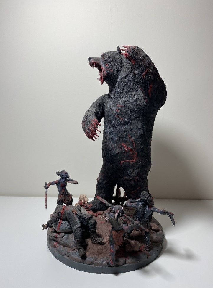 Beorn 3d Model statue of bear with zombies 3D print model_1