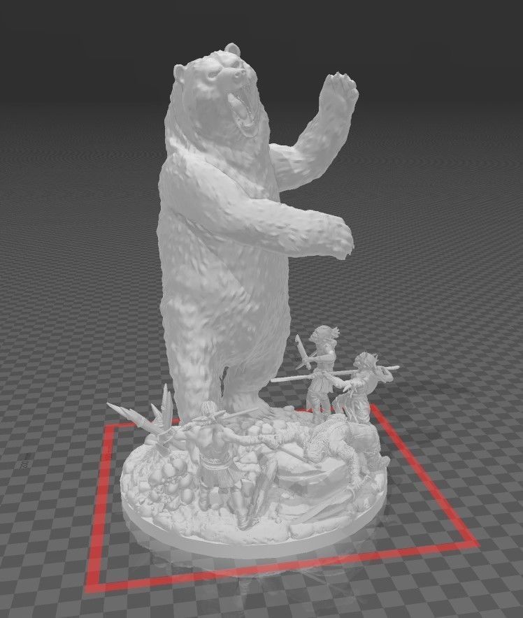 Beorn 3d Model statue of bear with zombies 3D print model_2