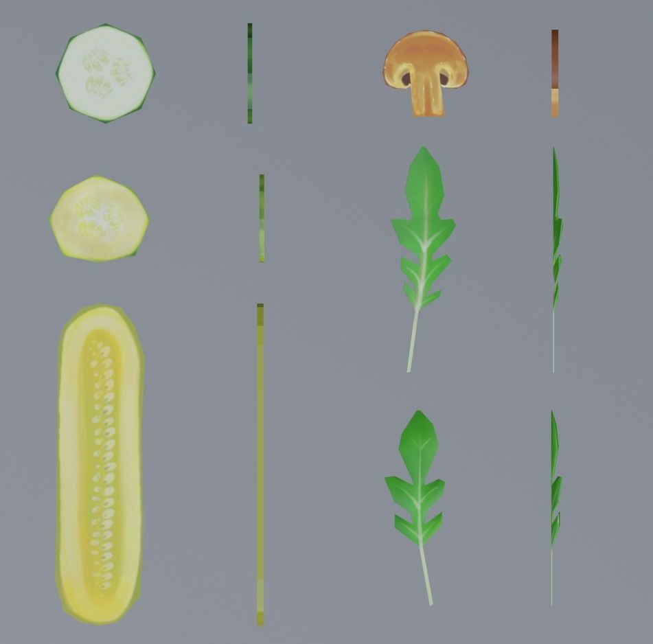 Sandwich create set -Bread and ingredient- Low-poly 3D model_14