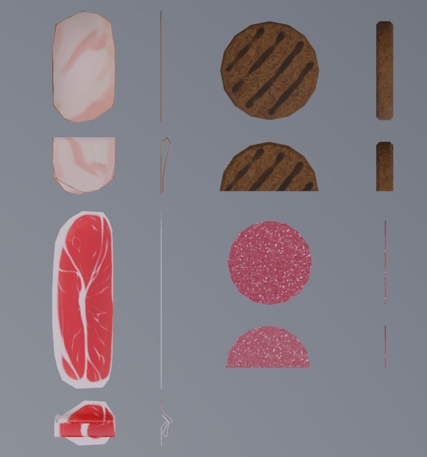 Sandwich create set -Bread and ingredient- Low-poly 3D model_21